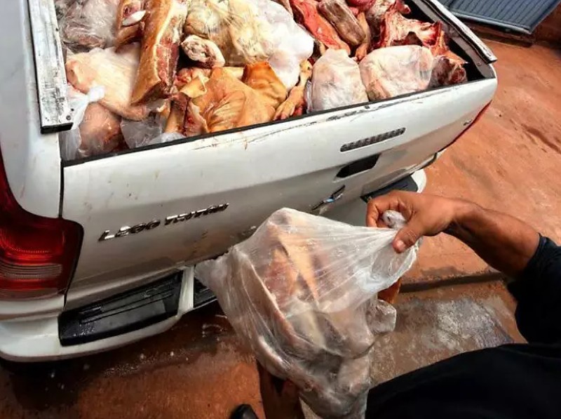 Fiscalização em Jaraguari apreende quase 1 tonelada de carne imprópria para consumo