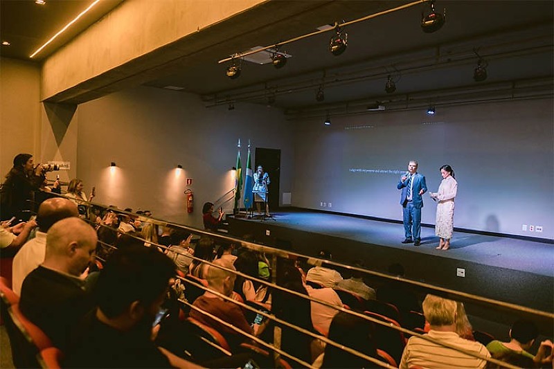 Nelsinho e Keilla no evento da Meta na Capital