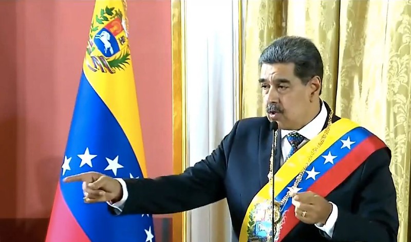 Caracas/Venezuela - 10/01/2025 - Presidente da Venezuela Nicolás Maduro faz seu discurso de posse no seu terceiro mandato