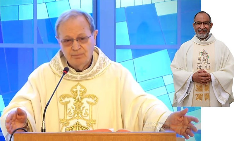 Padre Marinoni e seu sucessor Padre Gildo