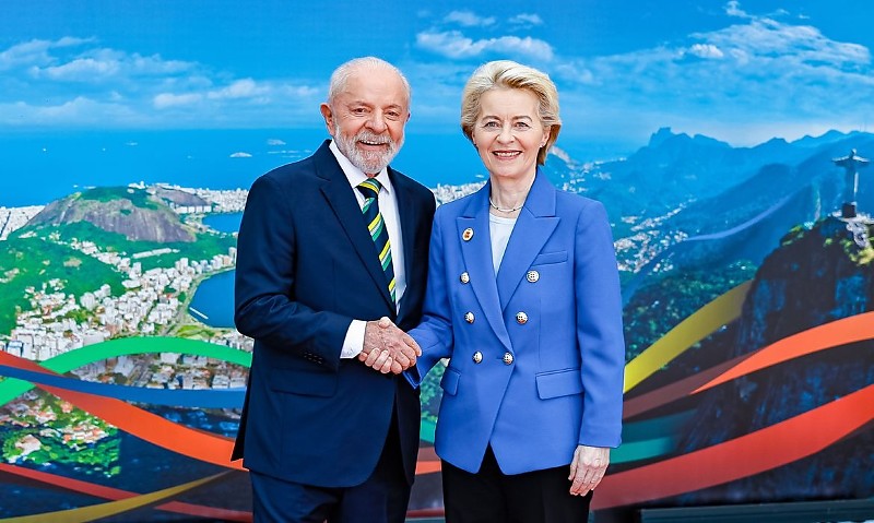 Rio de Janeiro (RJ), 18/11/2024 - Presidente da República, Luiz Inácio Lula da Silva recebe a presidente da Comissão Europeia, Ursula von der Leyen, durante cumprimentos aos líderes do G20
