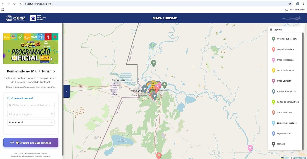 Corumbá lança Mapa Digital do Turismo para visitantes e moradores