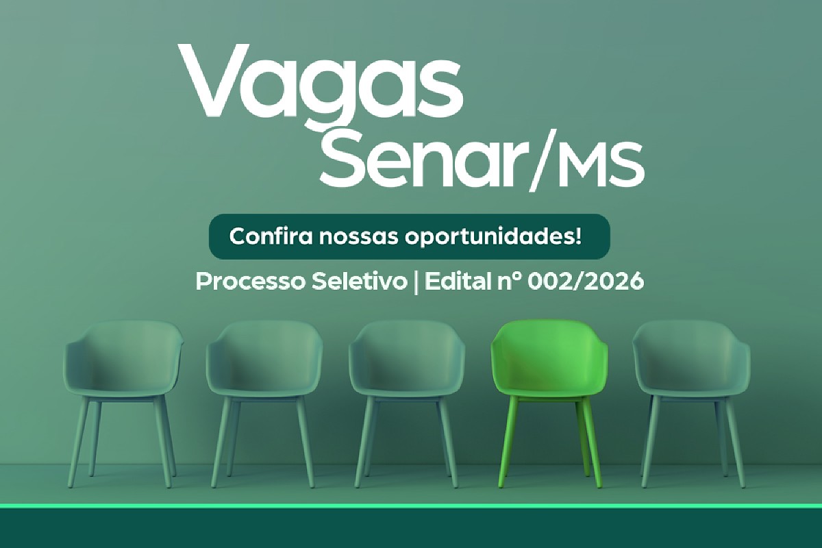 Senar/MS abre processo seletivo com salários de até R$ 9,5 mil