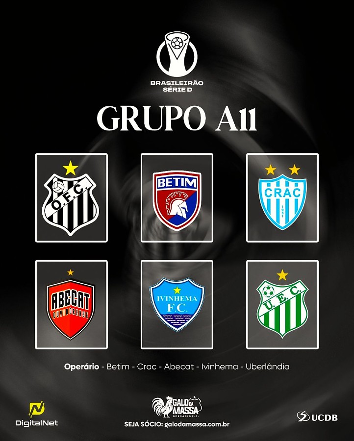Oper&aacute;rio FC - Grupo A11 do Brasileir&atilde;o da S&eacute;rie D 2026