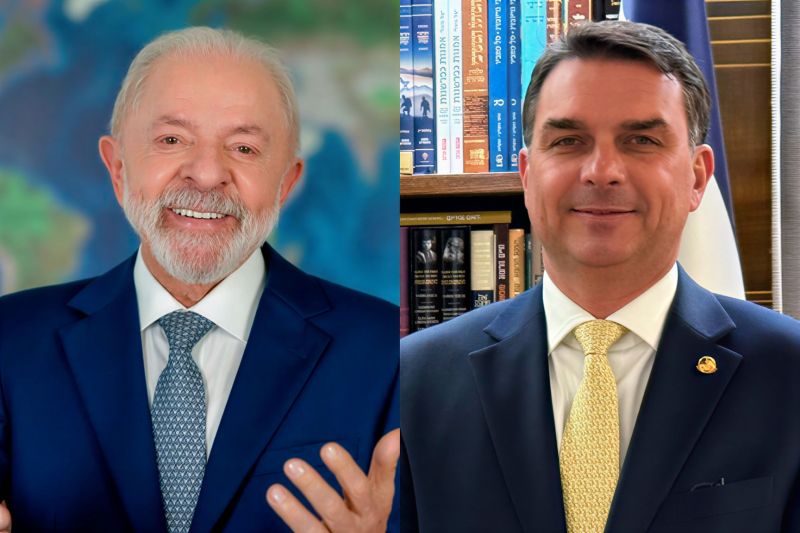 Luiz Inácio Lula da Silva (PT) e Flávio Bolsonaro (PL)