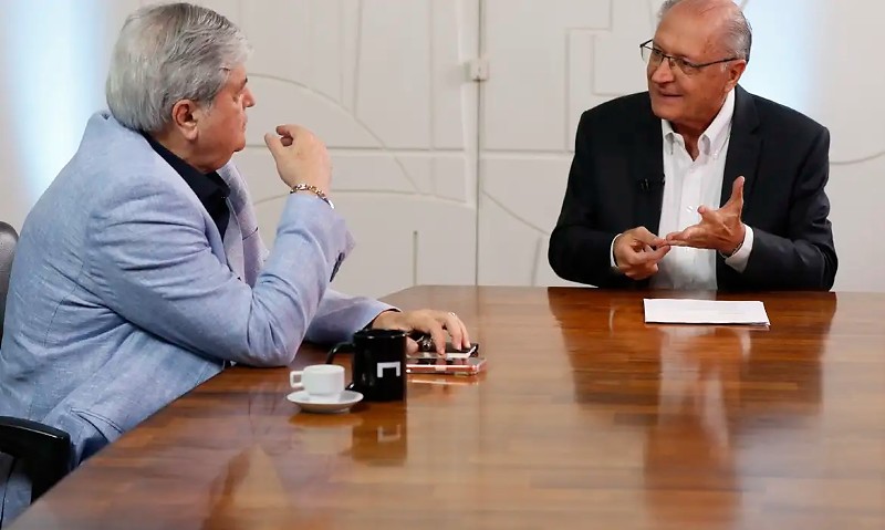 Brasília (DF), 09/03/2026 - Vice-Presidente da República, Geraldo Alckmin, durante gravação do programa Na Mesa com Datena