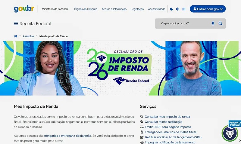 16/03/2026 - Imposto de Renda 2026