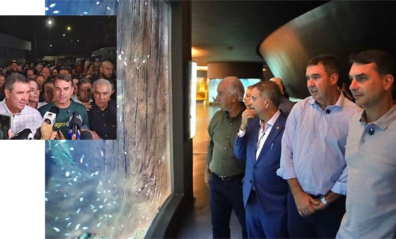 Flávio falou com a imprensa na Expogrande e visitou o Bioparque