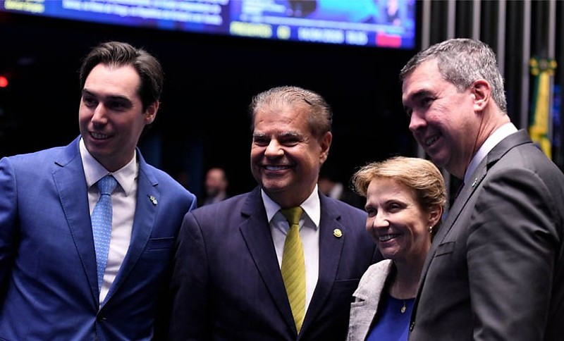 Rodrigo, Nelsinho, Tereza e Riedel no Senado