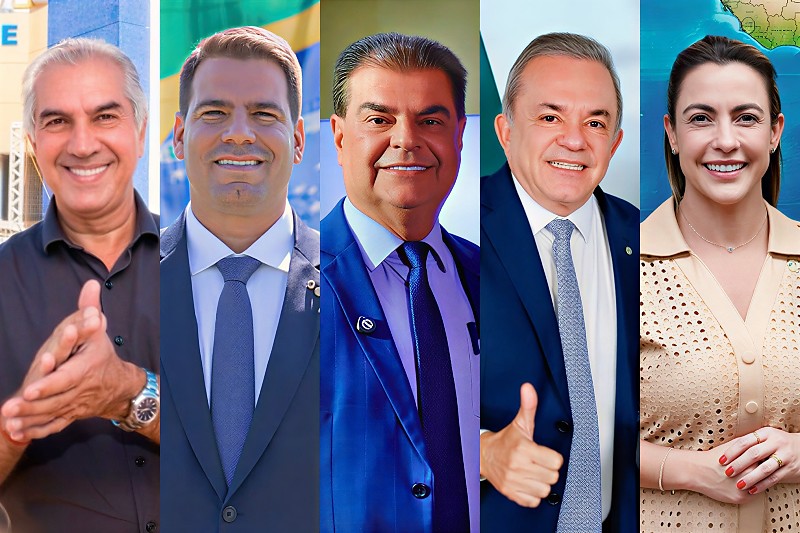 Reinaldo Azambuja (PL), Capitão Contar (PL), Nelsinho Trad (PSD), Vander Loubet (PT) e Soraya Thronicke (PSB)