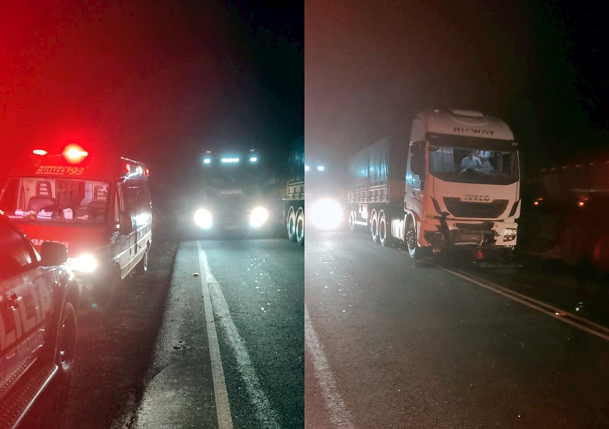 Colis&atilde;o entre Saveiro e carreta mata motorista na MS-276 em F&aacute;tima do Sul
