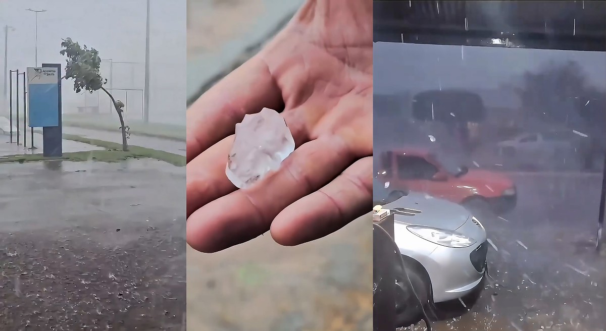 Granizo e ventania causam transtornos em municípios de Mato Grosso do Sul