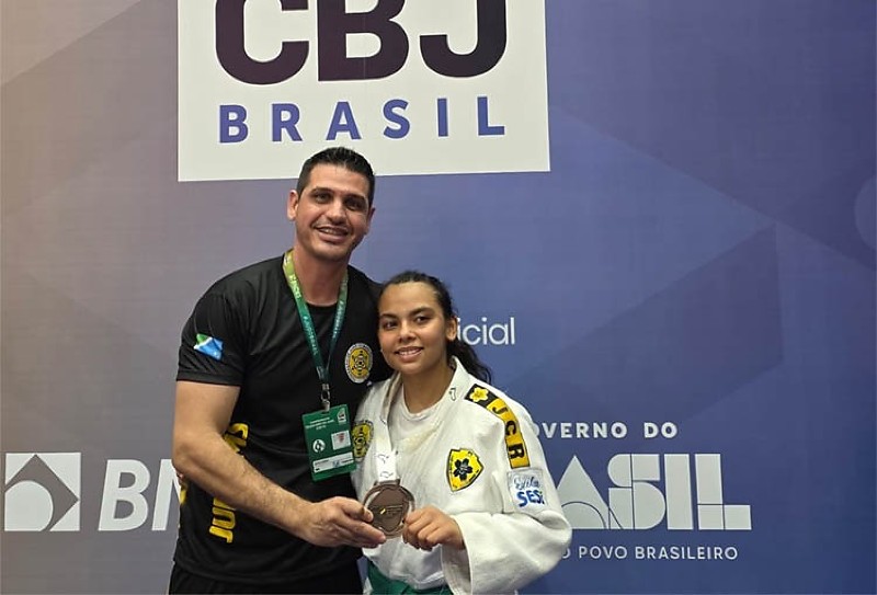 Diogo Rocha, da delegação de MS, e a Shirominha