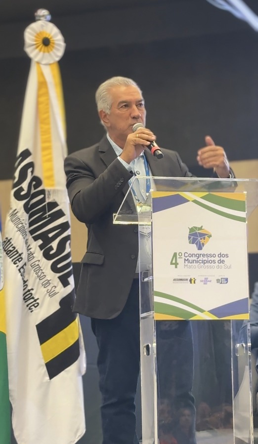 Reinaldo Azambuja no Congresso dos Munic&iacute;pios de Mato Grosso do Sul