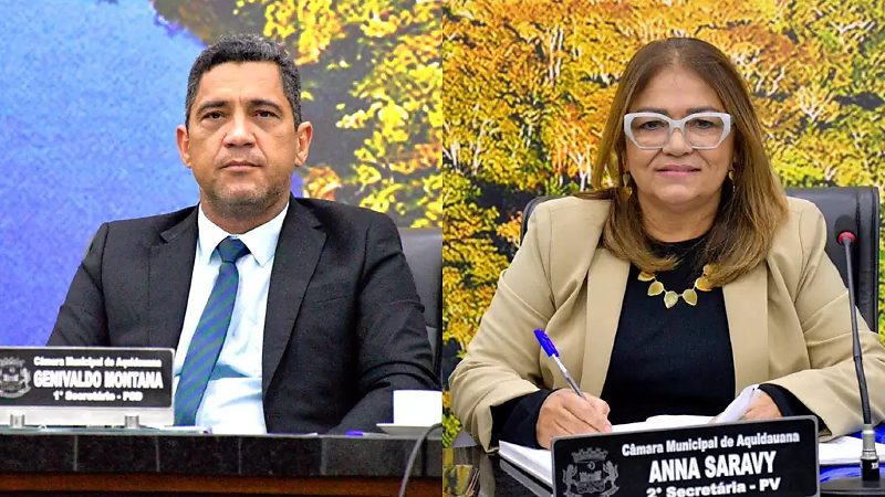 Vereadores Genivaldo Montana e Ana Saravy deixam a Mesa Diretora da Câmara Municipal de Aquidauana