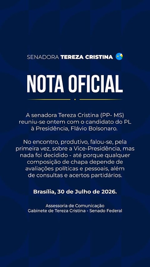 Tereza Cristina admite conversa com Fl&aacute;vio Bolsonaro sobre poss&iacute;vel vice-presid&ecirc;ncia
