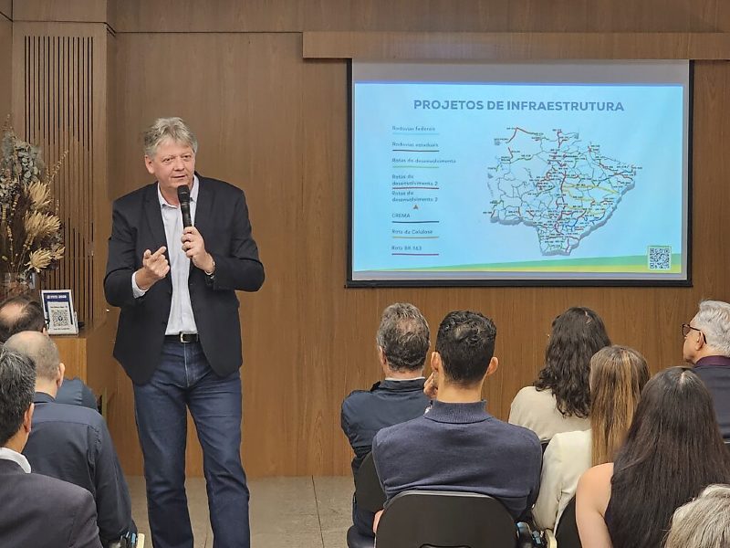 Jaime Verruck em uma das palestras em que abordou a infraestrutura em Mato Grosso do Sul