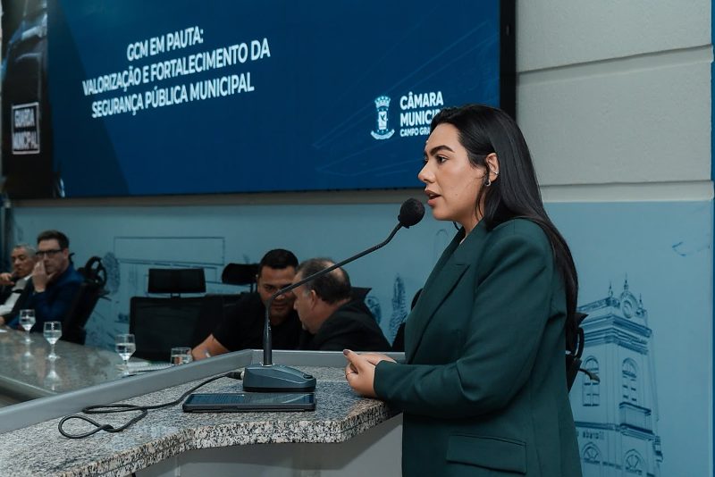 Durante audiência pública na Câmara de Campo Grande, candidata a deputada federal declarou apoio à PEC 37/2022 e defendeu valorização e reconhecimento dos profissionais da segurança pública municipal