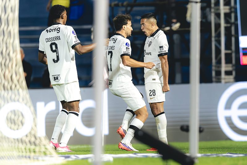 Tomas Cuello faz único gol da partida para o Galo Mineiro em Bragança Paulista (SP)