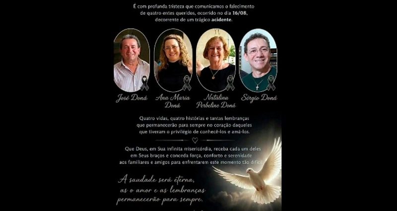 Identificadas cinco vítimas de acidente que matou família na BR-163