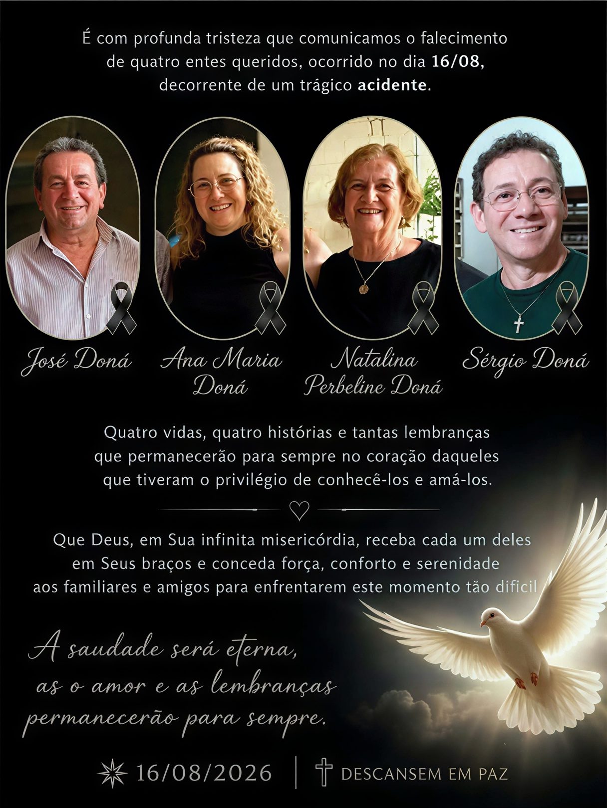 Identificadas cinco vítimas de acidente que matou família na BR-163