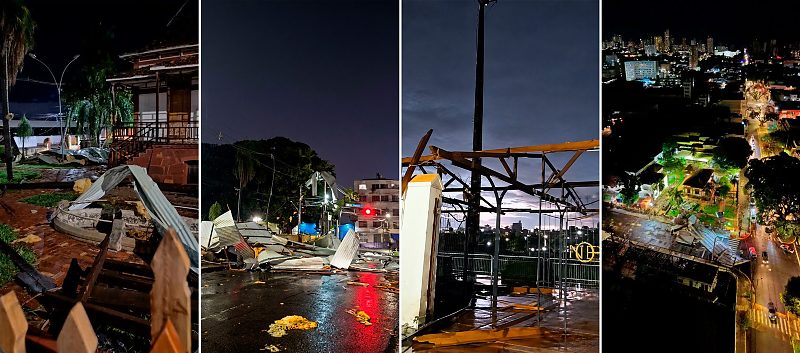 Fortes chuvas provocarem o desabamento de parte do Galpão Ferroviário