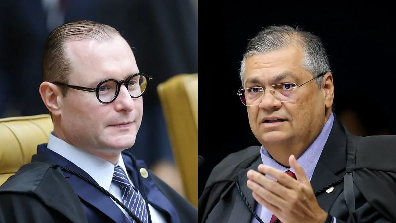 Os ministros Cristiano Zanin (à esquerda) e Flávio Dino, do Supremo Tribunal Federal (STF)