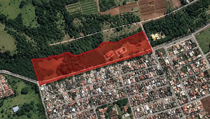 Area demarcada em vermelho fica no Residencial Estrela do Sul