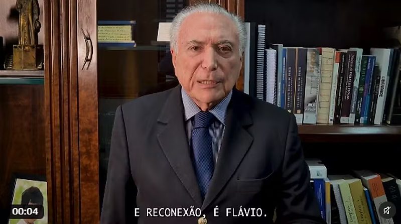 Michel Temer anuncia apoio a Flávio Bolsonaro no segundo turno das eleições 2026